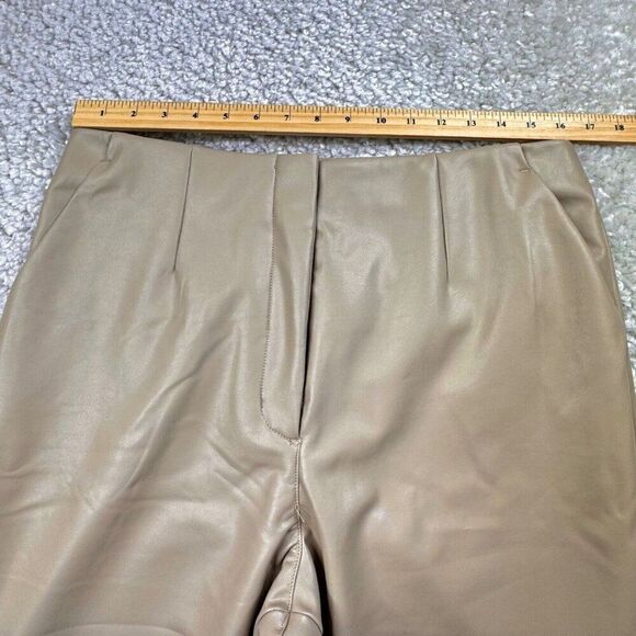 Abercrombie & Fitch Vegan Faux Leather Slim Flare Leg Pants Taupe 32x29 NEW - Picture 13 of 16
